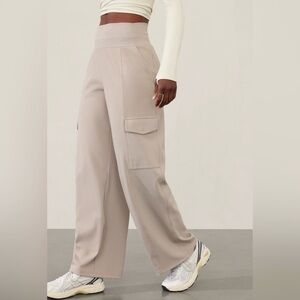 Athleta Wide Leg Pants in Beige